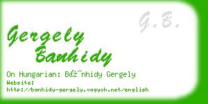 gergely banhidy business card